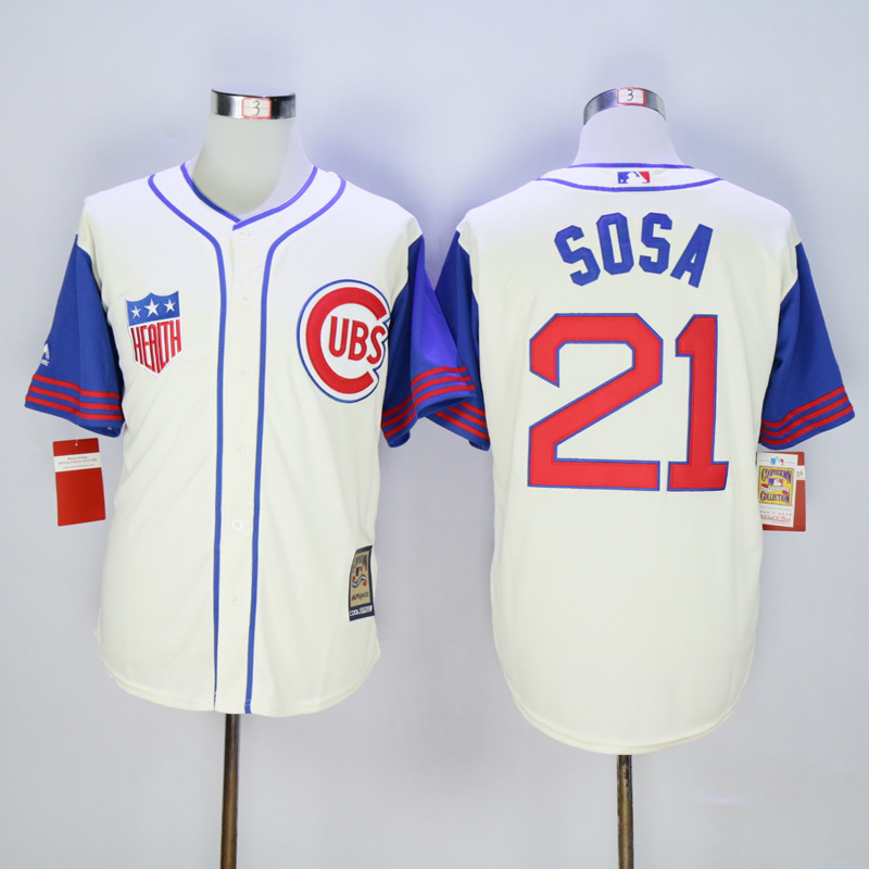 Men Chicago Cubs #21 Sosa Cream Throwback 1969 MLB Jerseys